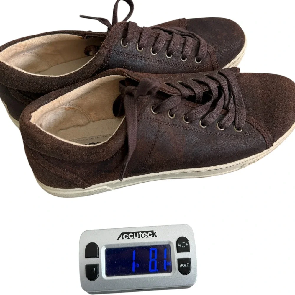 UGG Australia Womans Tomi 1008487 Dark Brown Suede Shearling Lined Sneakers 10